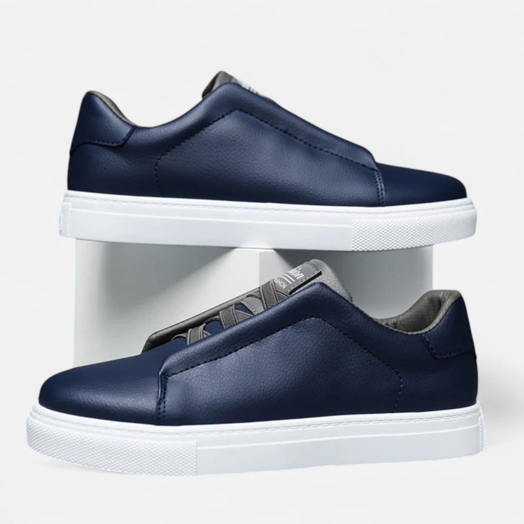 Baskets homme sans lacets en cuir véritable – profil épuré