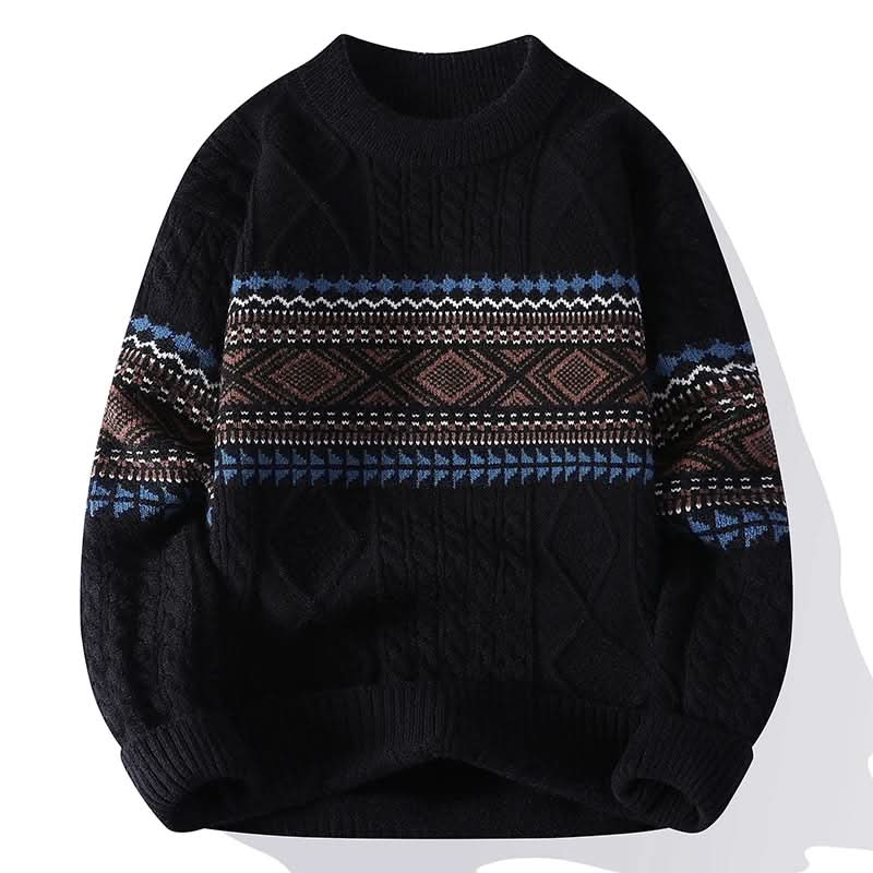 Pull homme Arvid en grosse maille – motif jacquard nordique