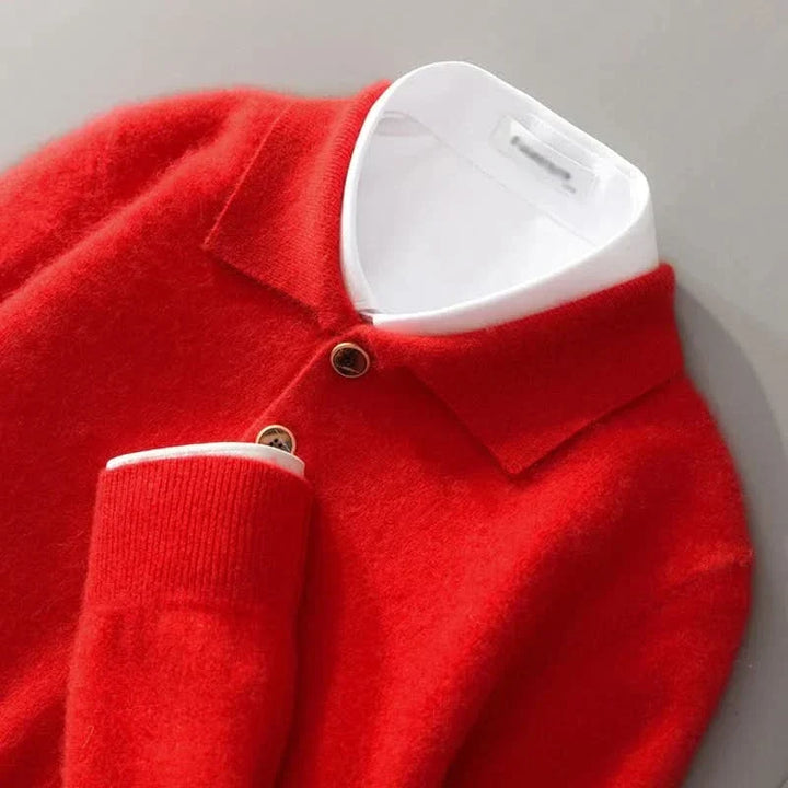 Polo homme Belford en cachemire – maille légère, col classique