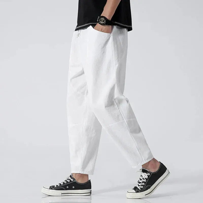 Pantalon Kyoto homme fuselé longueur cropped – taille ajustable