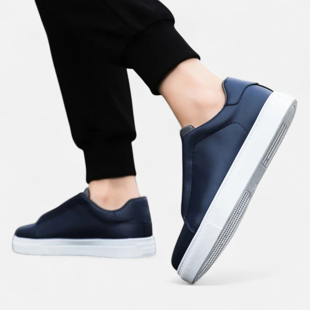 Baskets homme sans lacets en cuir véritable – profil épuré