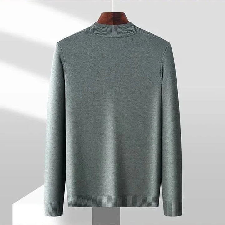 Pull homme Arden en maille jacquard – col cheminée côtelé