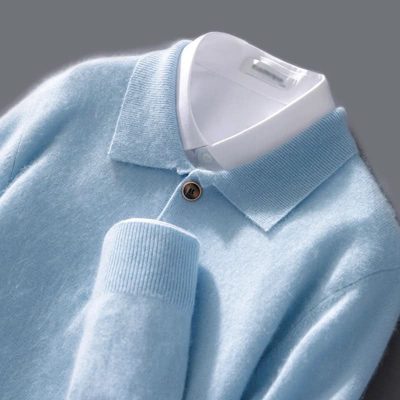 Polo homme Belford en cachemire – maille légère, col classique