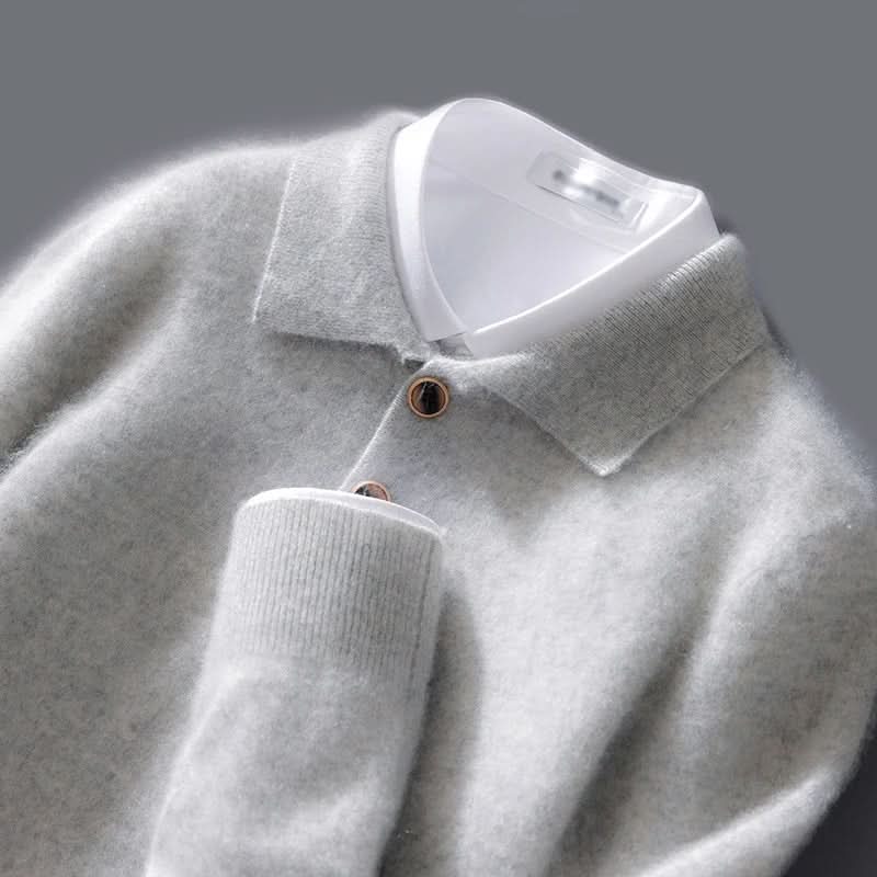 Polo homme Belford en cachemire – maille légère, col classique
