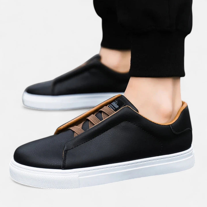 Baskets homme sans lacets en cuir véritable – profil épuré