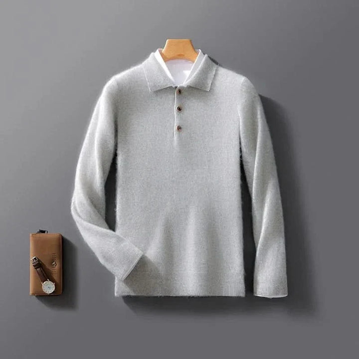 Polo homme Belford en cachemire – maille légère, col classique