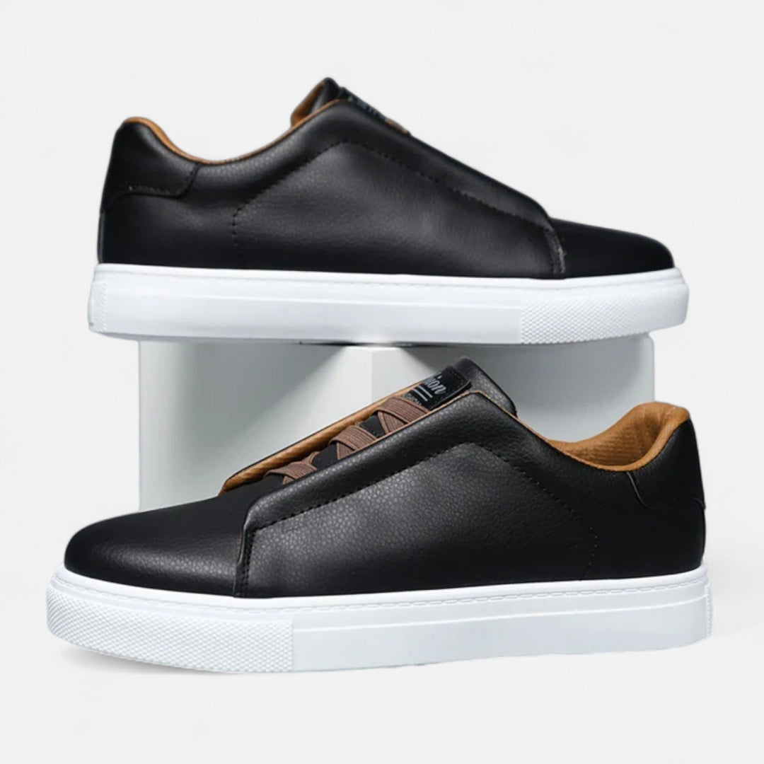 Baskets homme sans lacets en cuir véritable – profil épuré