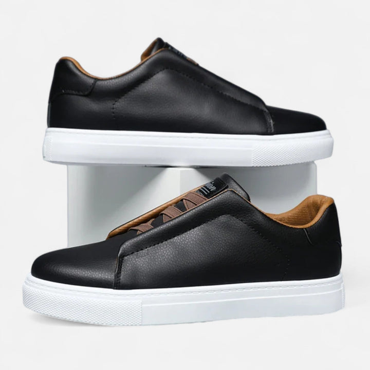 Baskets homme sans lacets en cuir véritable – profil épuré