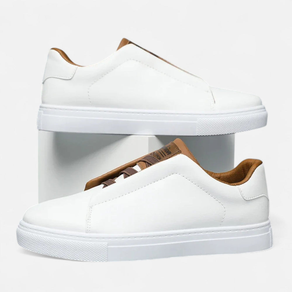 Baskets homme sans lacets en cuir véritable – profil épuré