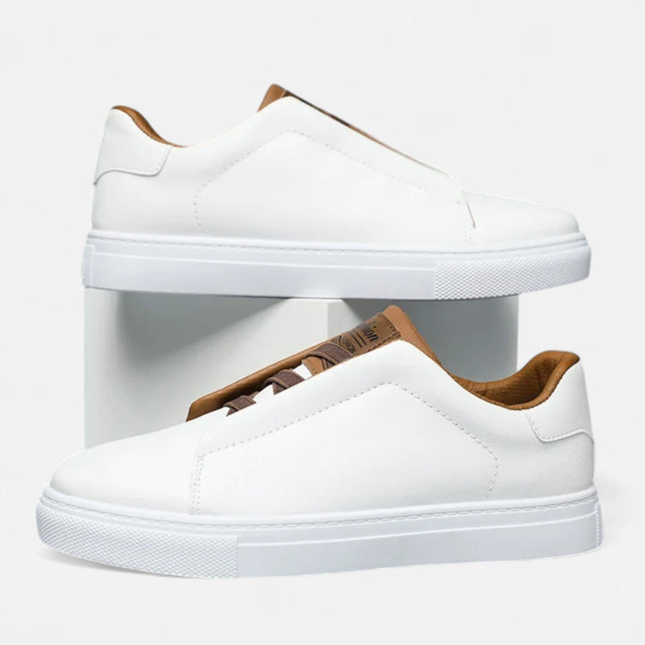 Baskets homme sans lacets en cuir véritable – profil épuré