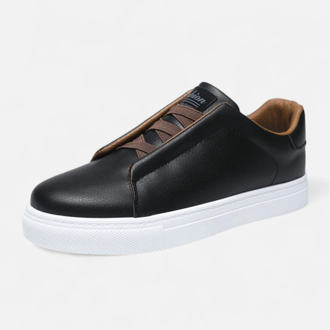 Baskets homme sans lacets en cuir véritable – profil épuré