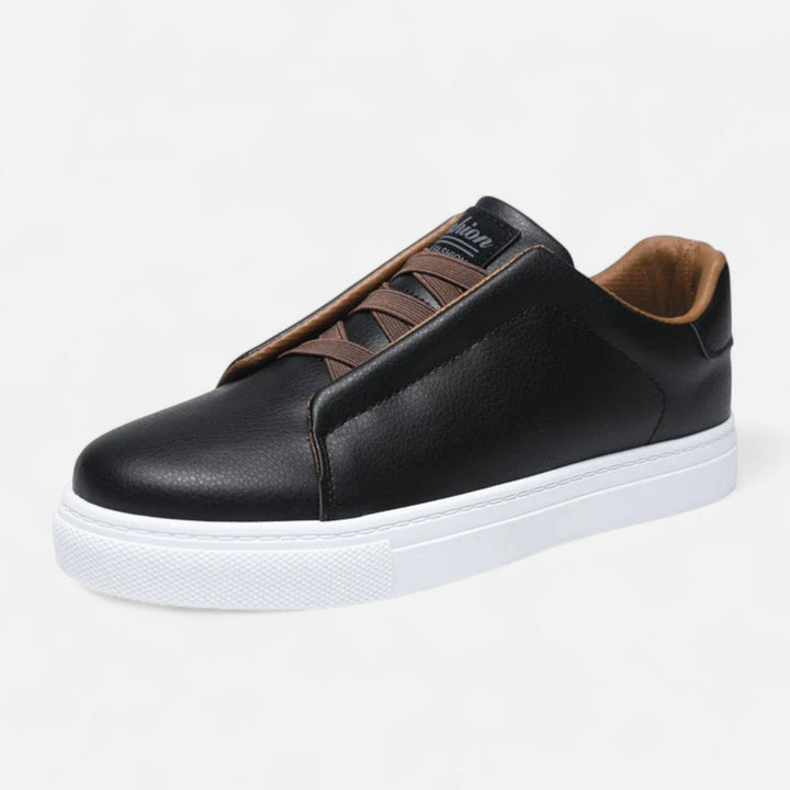 Baskets homme sans lacets en cuir véritable – profil épuré