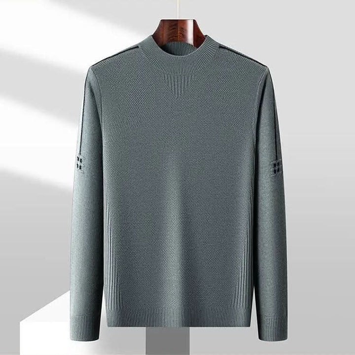 Pull homme Arden en maille jacquard – col cheminée côtelé