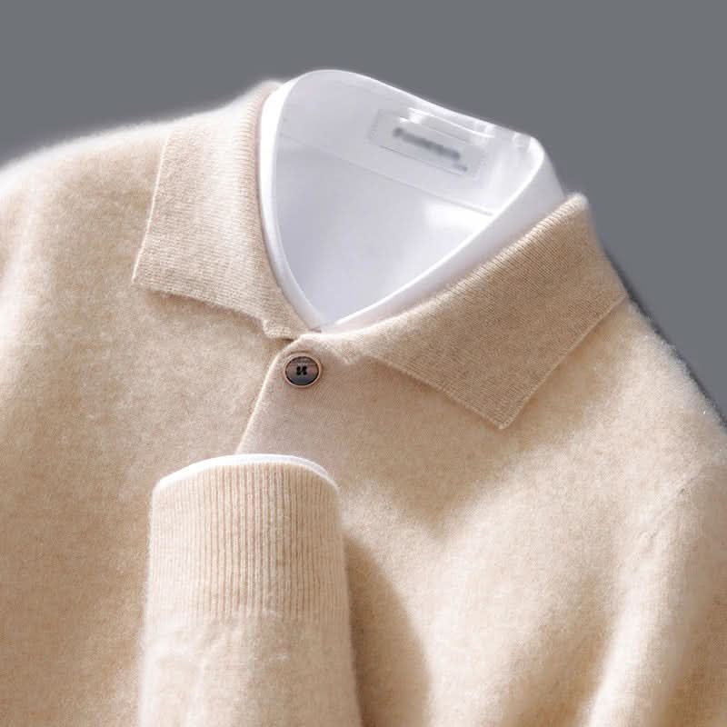 Polo homme Belford en cachemire – maille légère, col classique