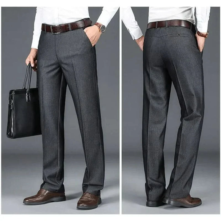Pantalon homme en pur coton – jambe droite, taille flexible