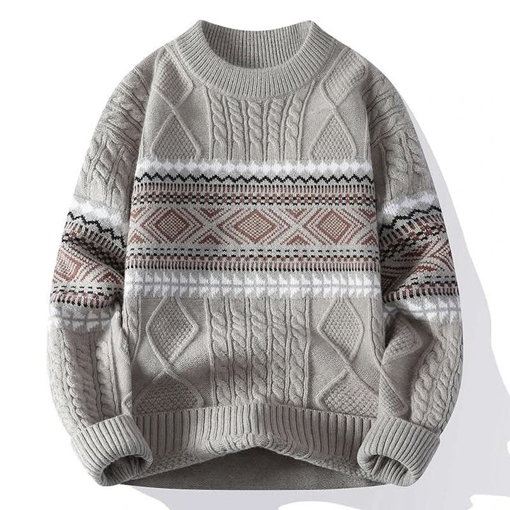 Pull homme Arvid en grosse maille – motif jacquard nordique