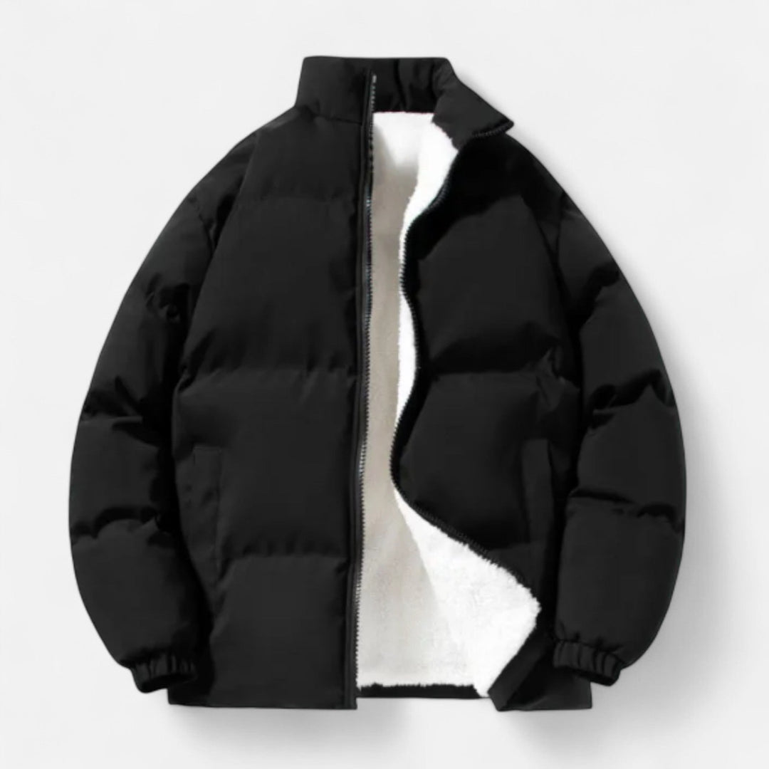 Veste homme doublée laine d'agneau – col montant raffiné