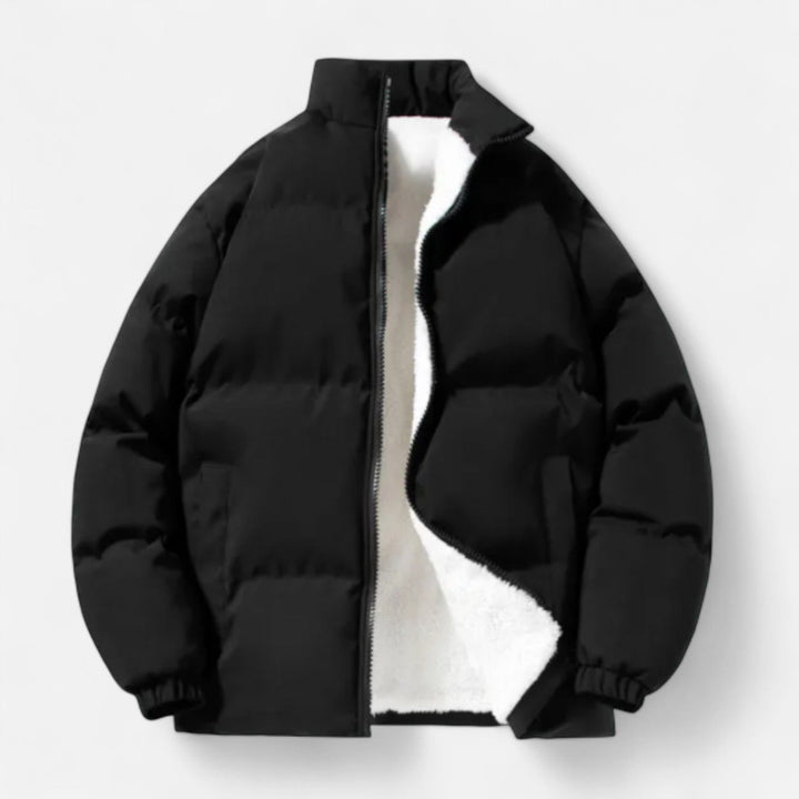 Veste homme doublée laine d'agneau – col montant raffiné