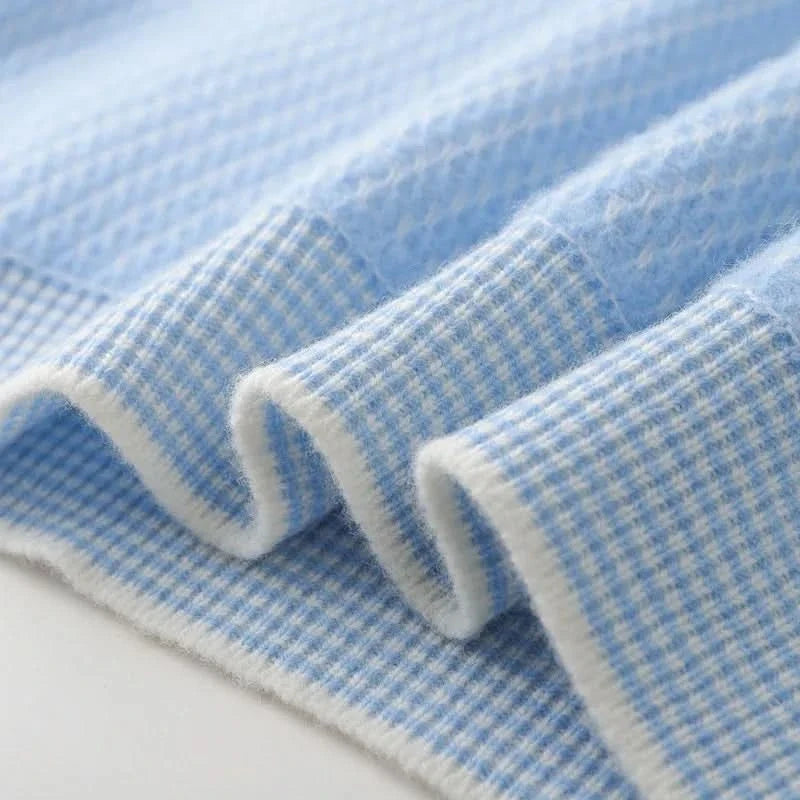 Pull homme Theo en cachemire – maille texturée, liseré contrasté