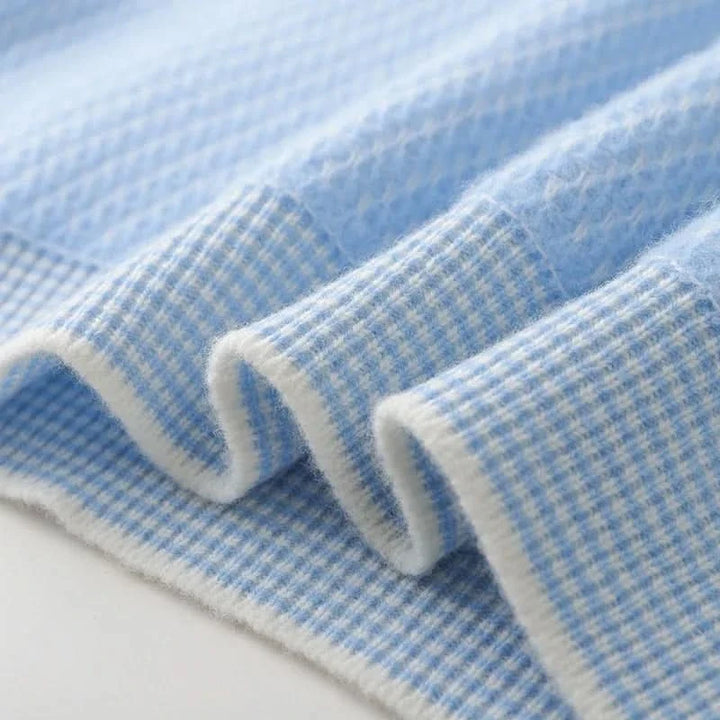 Pull homme Theo en cachemire – maille texturée, liseré contrasté