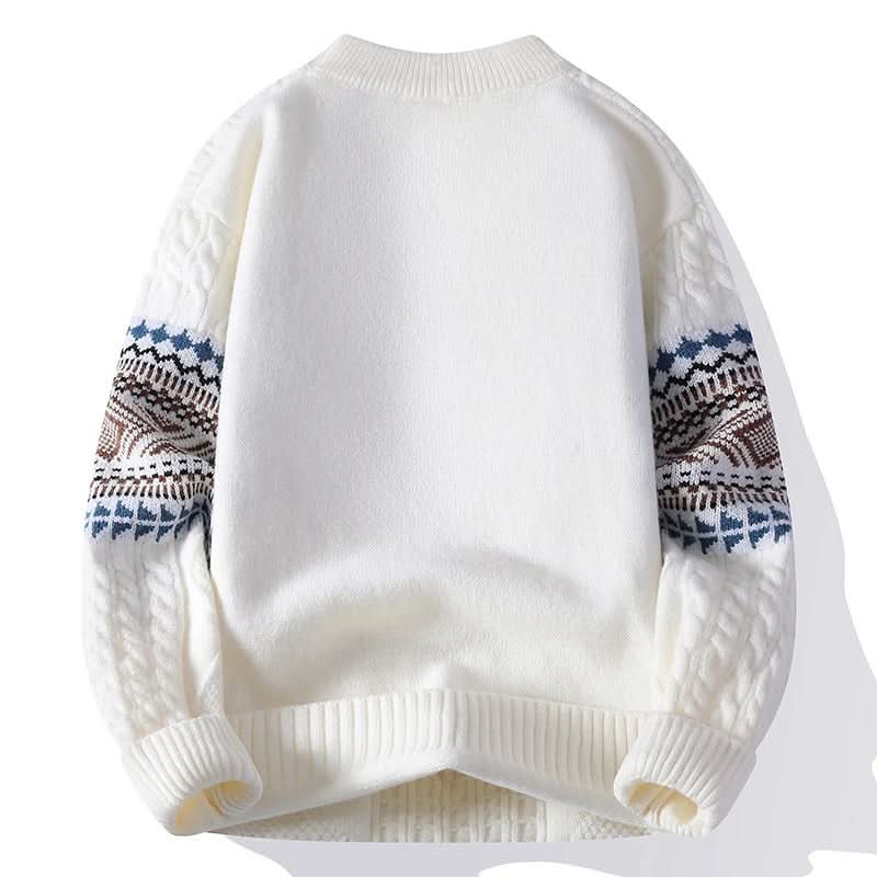 Pull homme Arvid en grosse maille – motif jacquard nordique