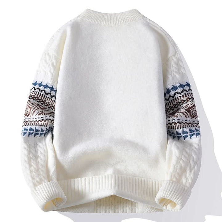 Pull homme Arvid en grosse maille – motif jacquard nordique