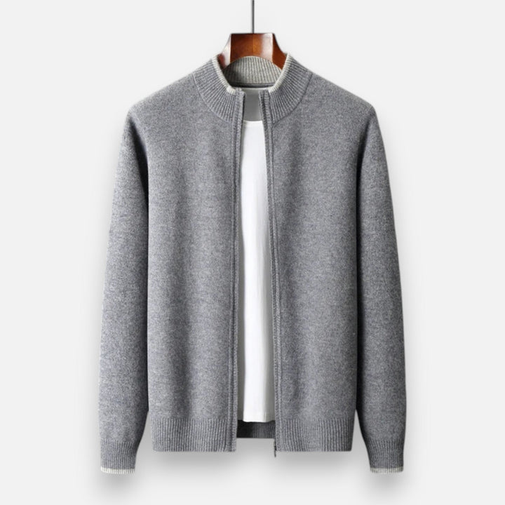 Veste en maille zippée homme en cachemire peigné – élégance sobre