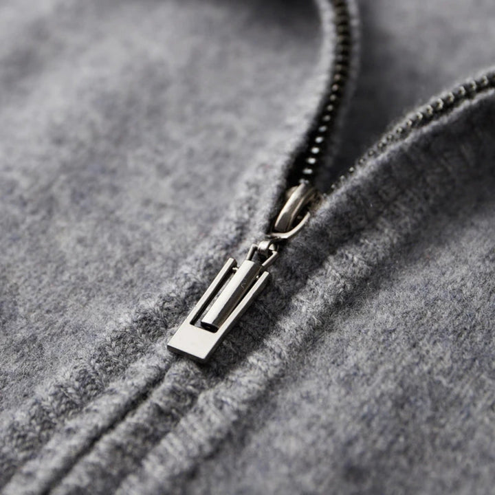 Veste en maille zippée homme en cachemire peigné – élégance sobre