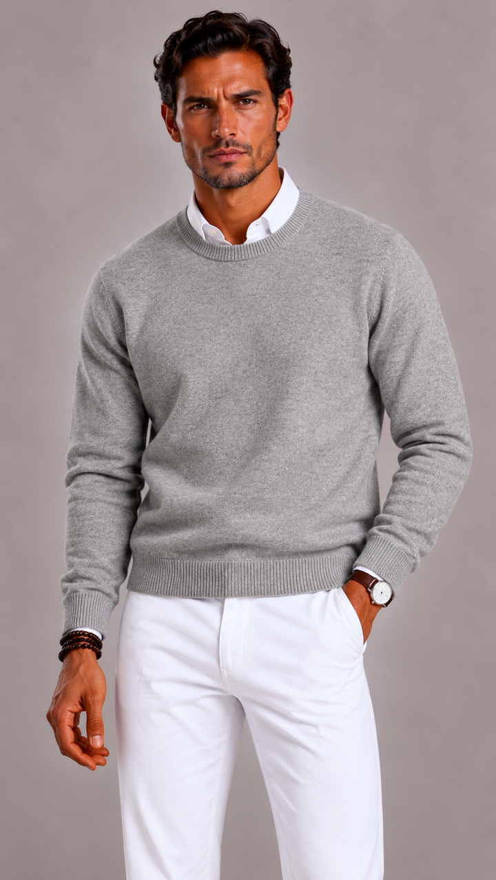 Pull homme en cachemire premium, chaleur légère et élégance
