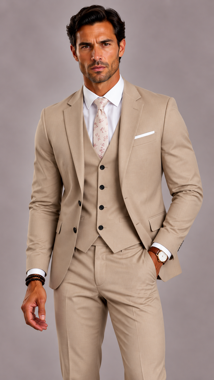 Costume 3 pièces homme coupe slim, mariage et cérémonie