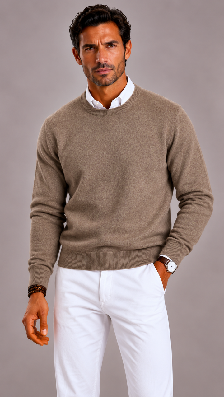 Pull homme en cachemire premium, chaleur légère et élégance
