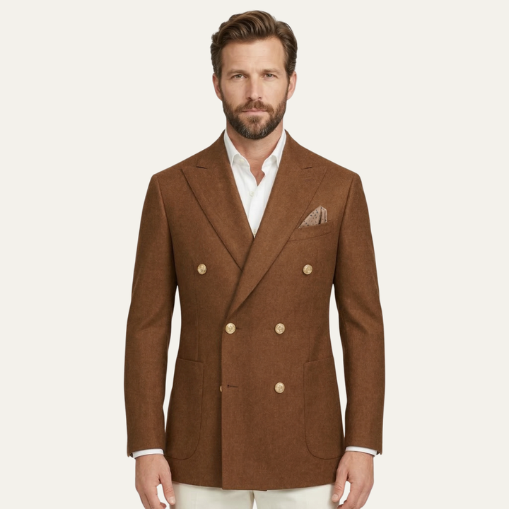 Costume Chelsea croisé marron slim fit – ensemble 2 pièces