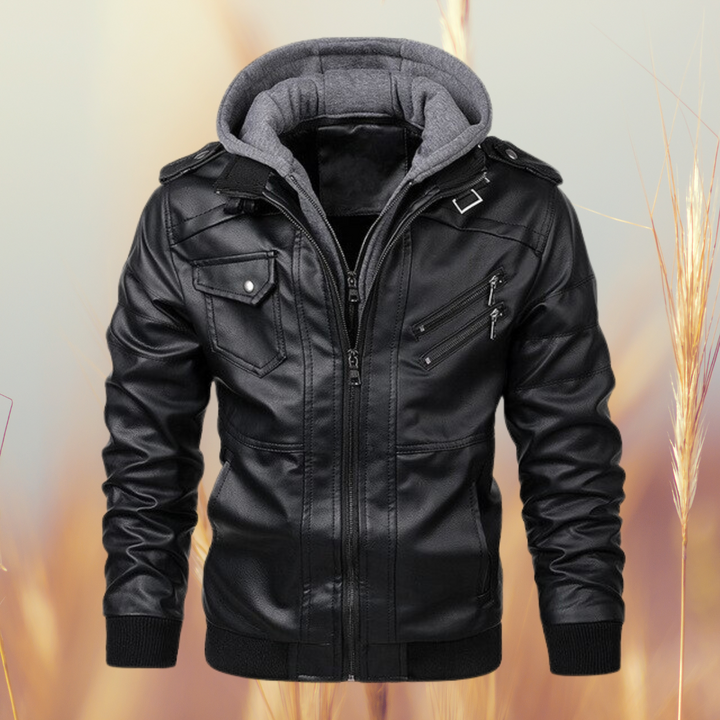 Veste biker homme en simili cuir – coupe ajustée intemporelle
