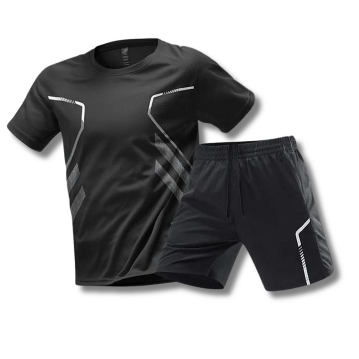 Ensemble sport homme t-shirt et short – matière respirante