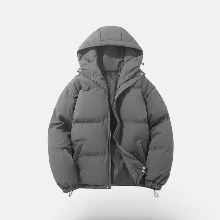 Doudoune homme à capuche unie – chaleur discrète et zip