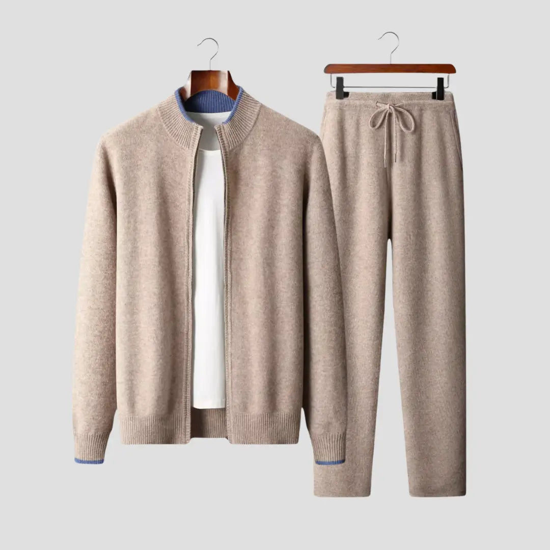 Ensemble détente homme en laine mérinos – veste zippée et jogging