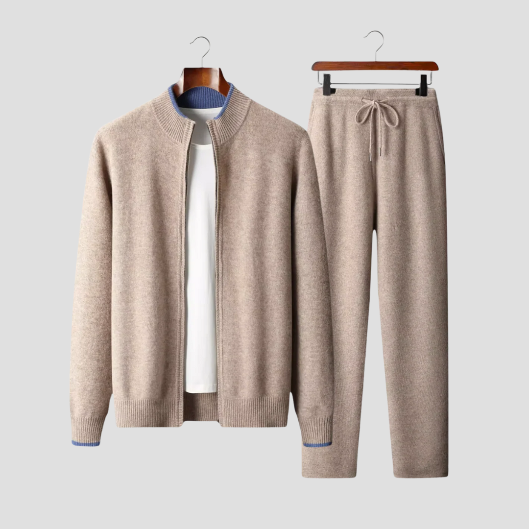 Ensemble lounge homme en laine – veste zippée et jogger