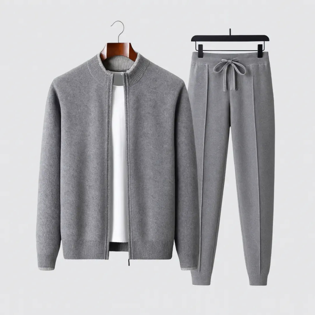 Ensemble détente homme en laine mérinos – veste zippée et jogging