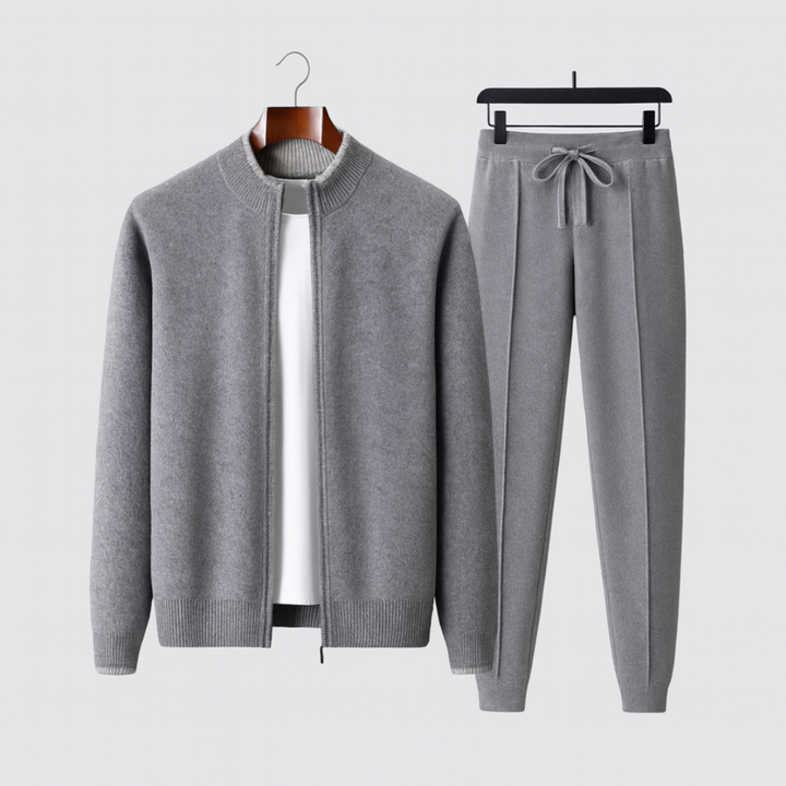 Ensemble lounge homme en laine – veste zippée et jogger