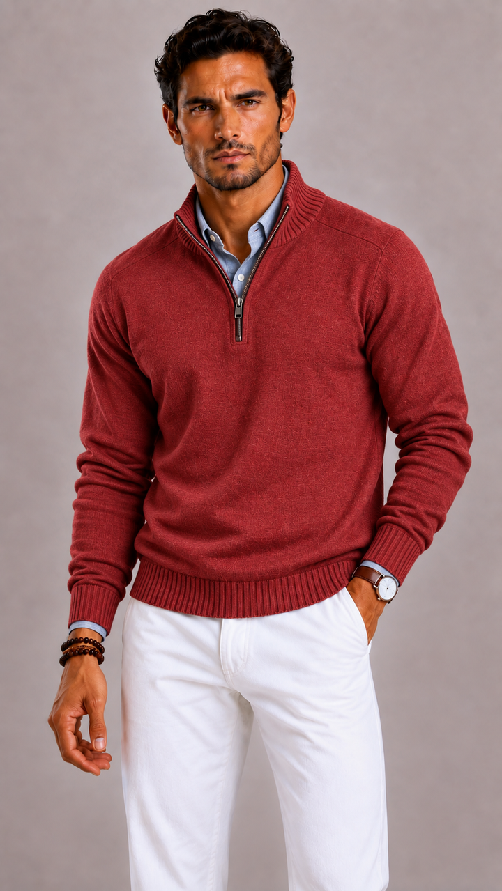 Cardigan zippé homme en cachemire, douceur premium
