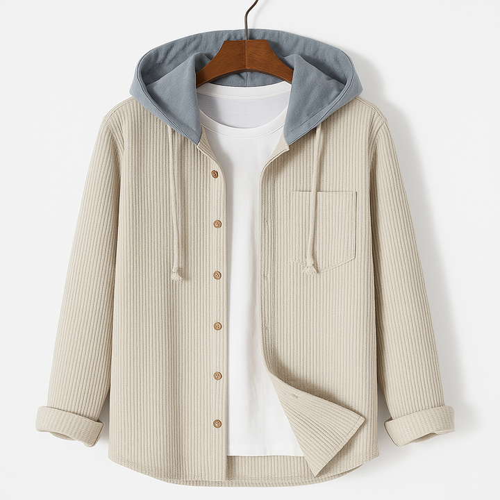 Hoodie homme Dante en velours côtelé – capuche réglable