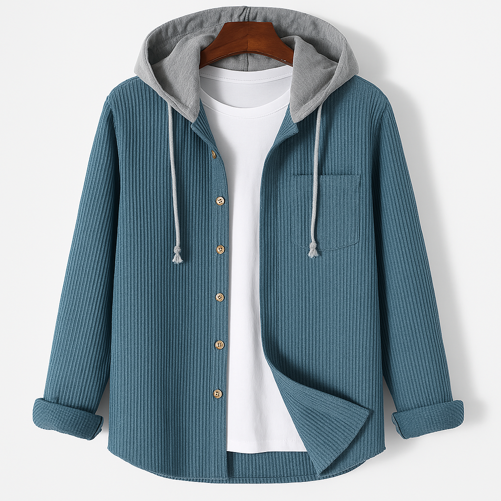 Hoodie homme Dante en velours côtelé – capuche réglable