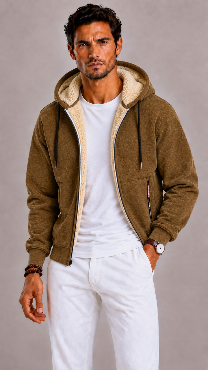Cardigan homme en laine à capuche, douceur et chaleur