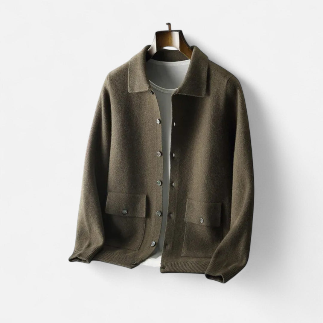 Cardigan homme en cachemire coupe ajustée – boutons classiques