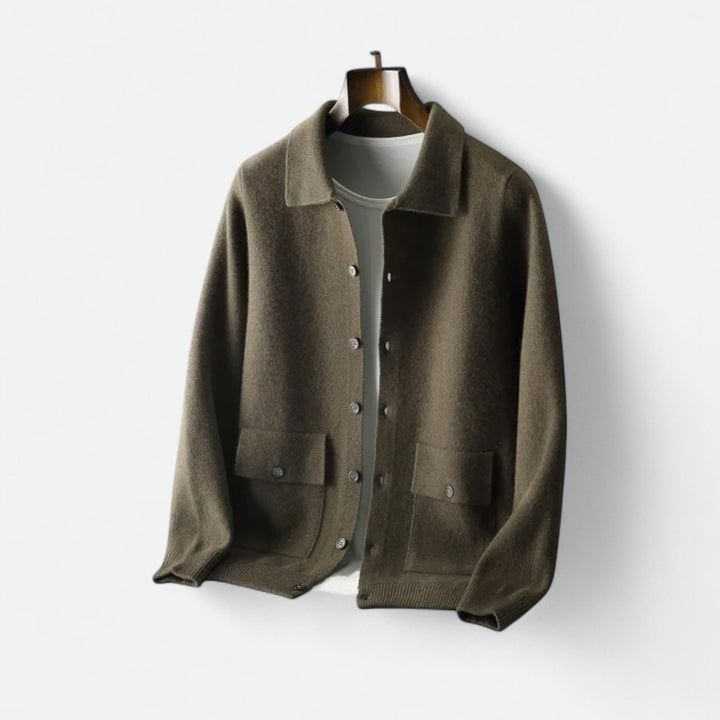 Cardigan homme en cachemire coupe ajustée – boutons classiques