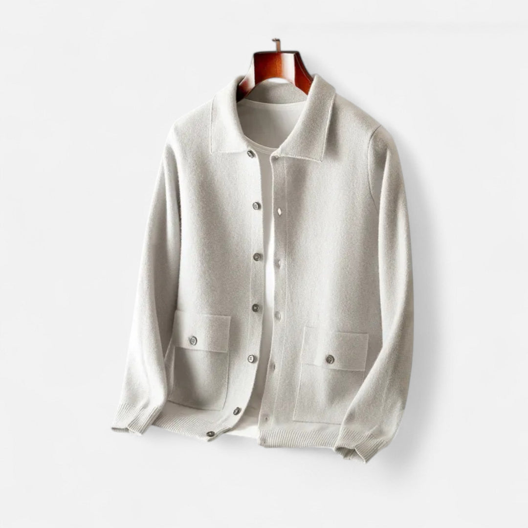 Cardigan homme en cachemire coupe ajustée – boutons classiques