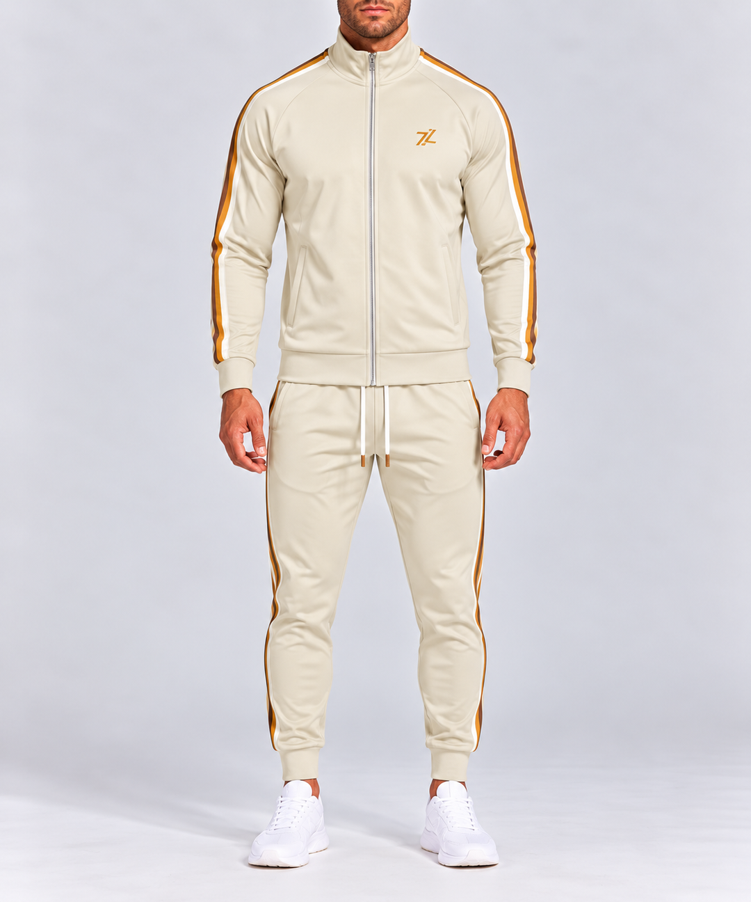 Survêtement homme à rayures contrastées, tissu respirant