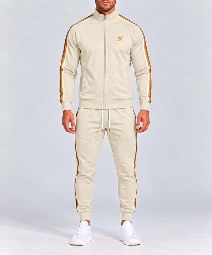 Survêtement homme à rayures contrastées, tissu respirant