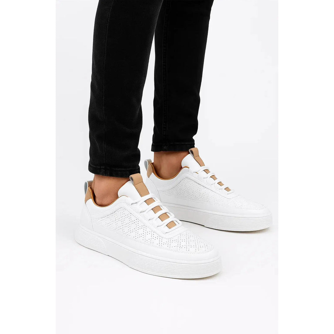 Baskets homme en cuir synthétique – design perforé respirant