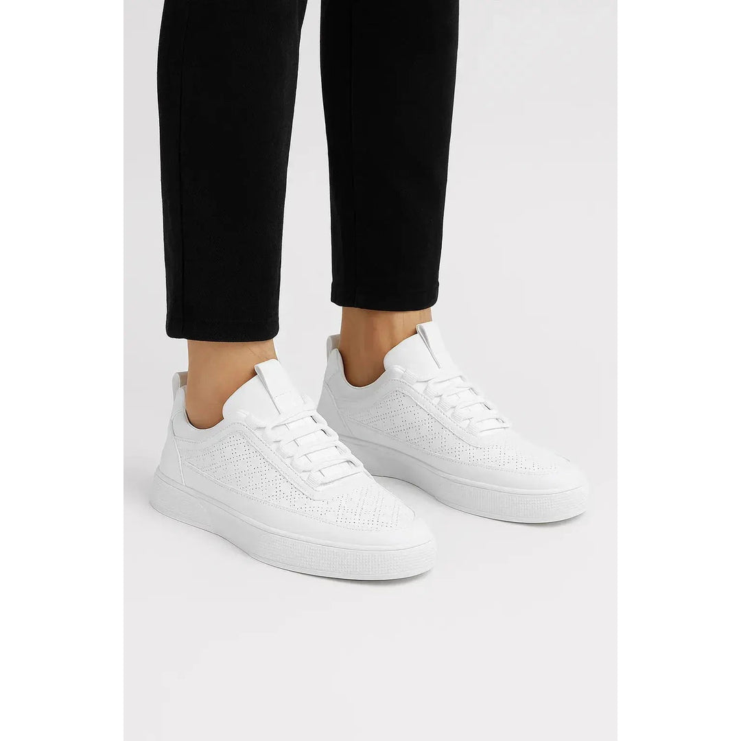 Baskets homme en cuir synthétique – design perforé respirant
